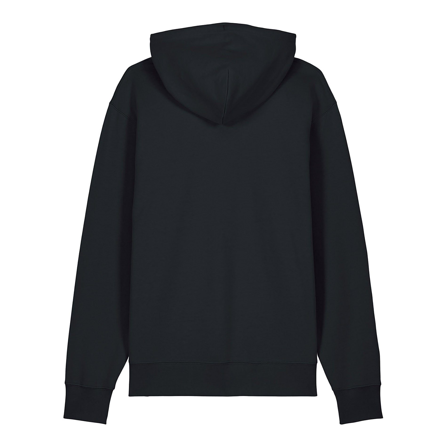 Die Rückansicht des Zip Hoodie Academy Black von PsychoLab, schlicht und stylisch, perfekt für jeden lässigen Look.