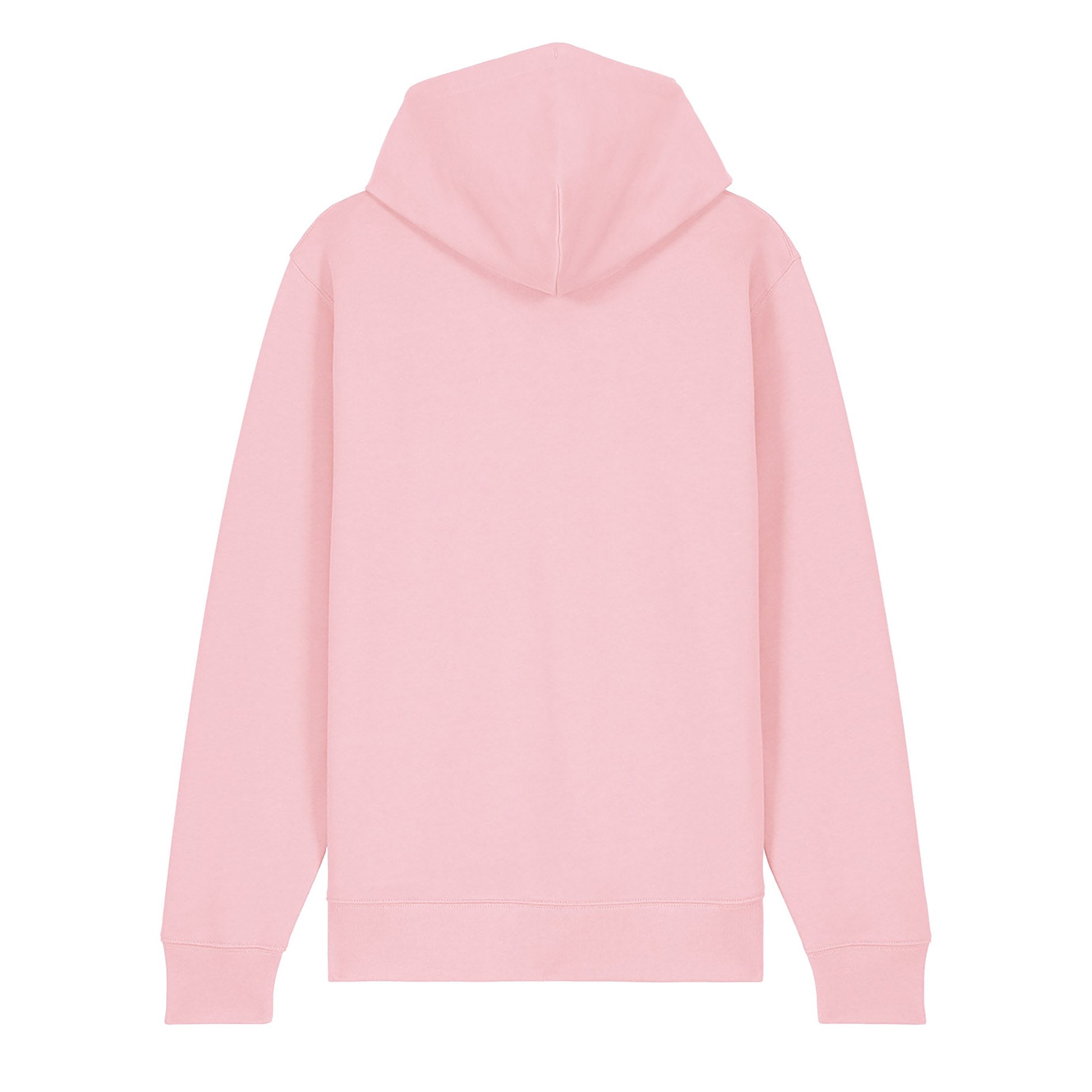 Zip Hoodie Academy Pink von PsychoLab, Rückansicht des Hoodies in sanftem Rosa.
