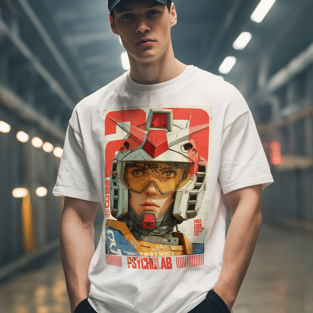 Pilot Streetwear T-Shirt White – Sci-Fi Grafik & Urbaner Retro-Look