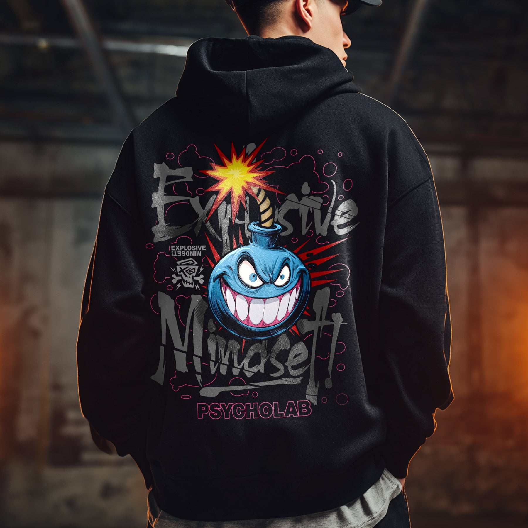 Bomb Hoodie Black – Explosive Mindset Streetwear für Rebellen