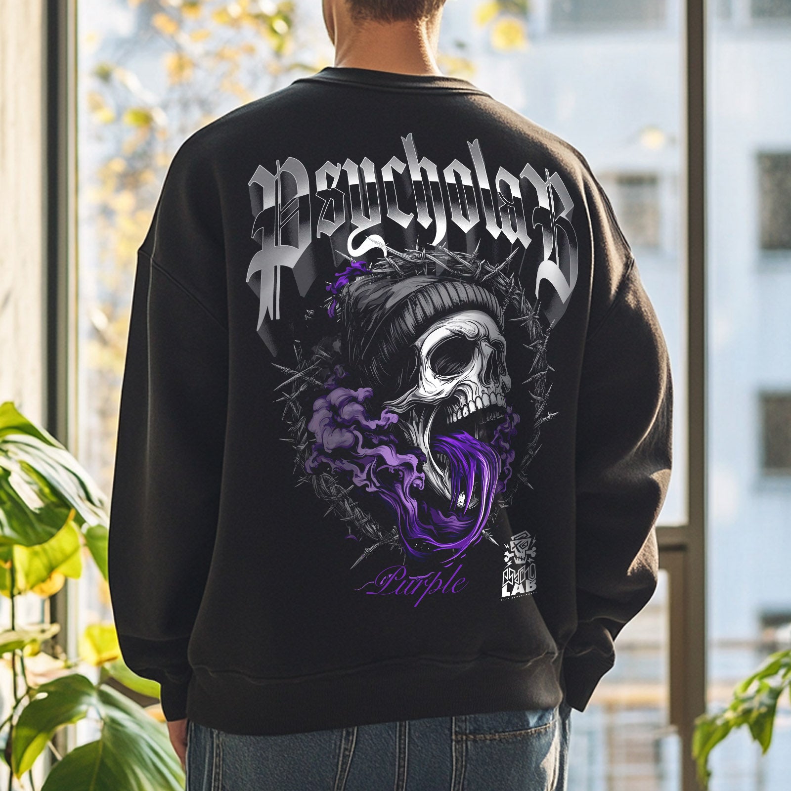 Sweatshirt Purple Black