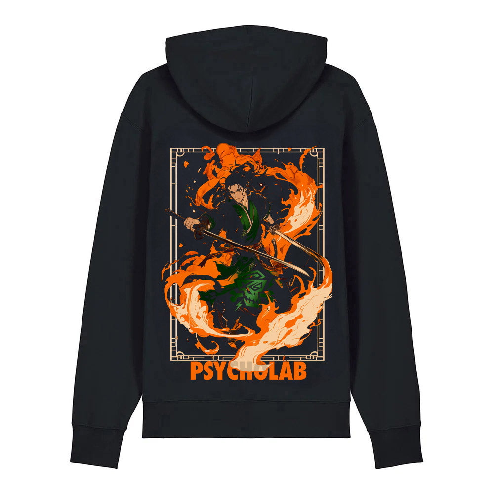 Fire Black Streetwear Hoodie – Anime-Flammen & Urbaner Vibe