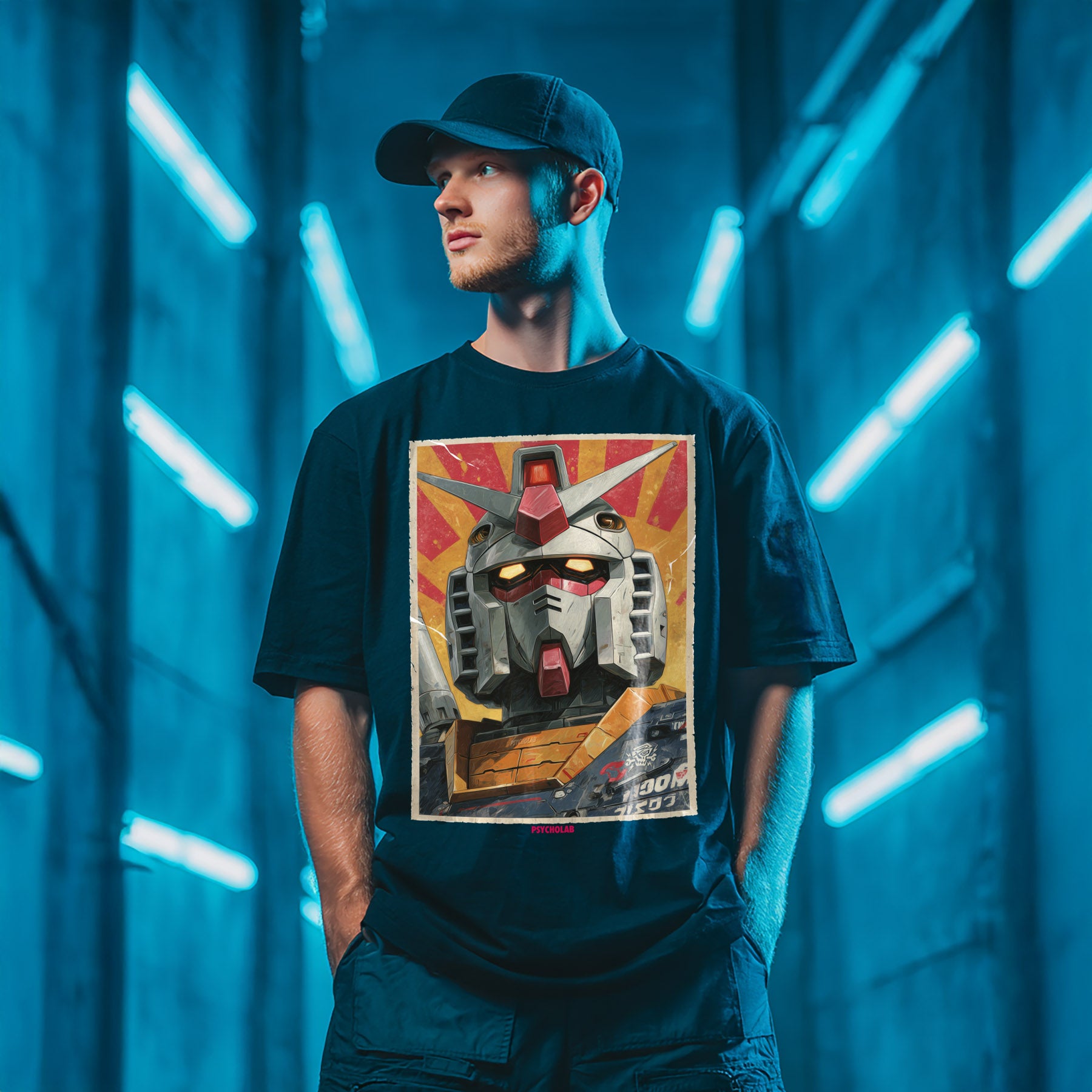 Robot Streetwear T-Shirt Black – Anime Mecha trifft urbane Rebellion