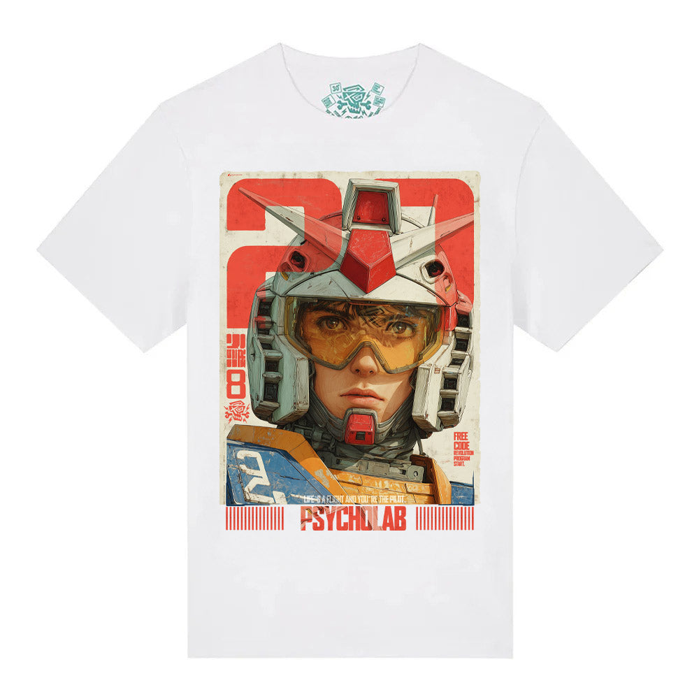 Pilot Streetwear T-Shirt White – Sci-Fi Grafik & Urbaner Retro-Look