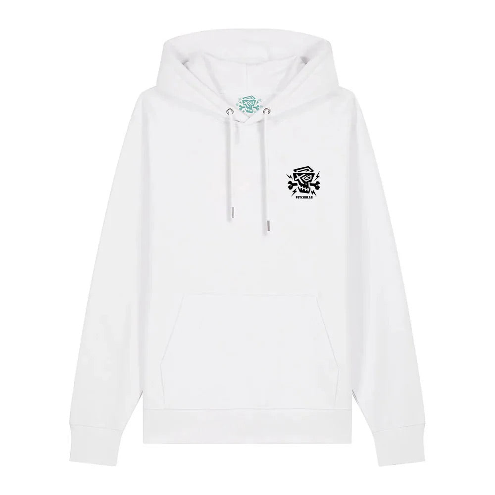 Rabbit Toon Hoodie White – Graffiti Streetwear aus Bio-Baumwolle