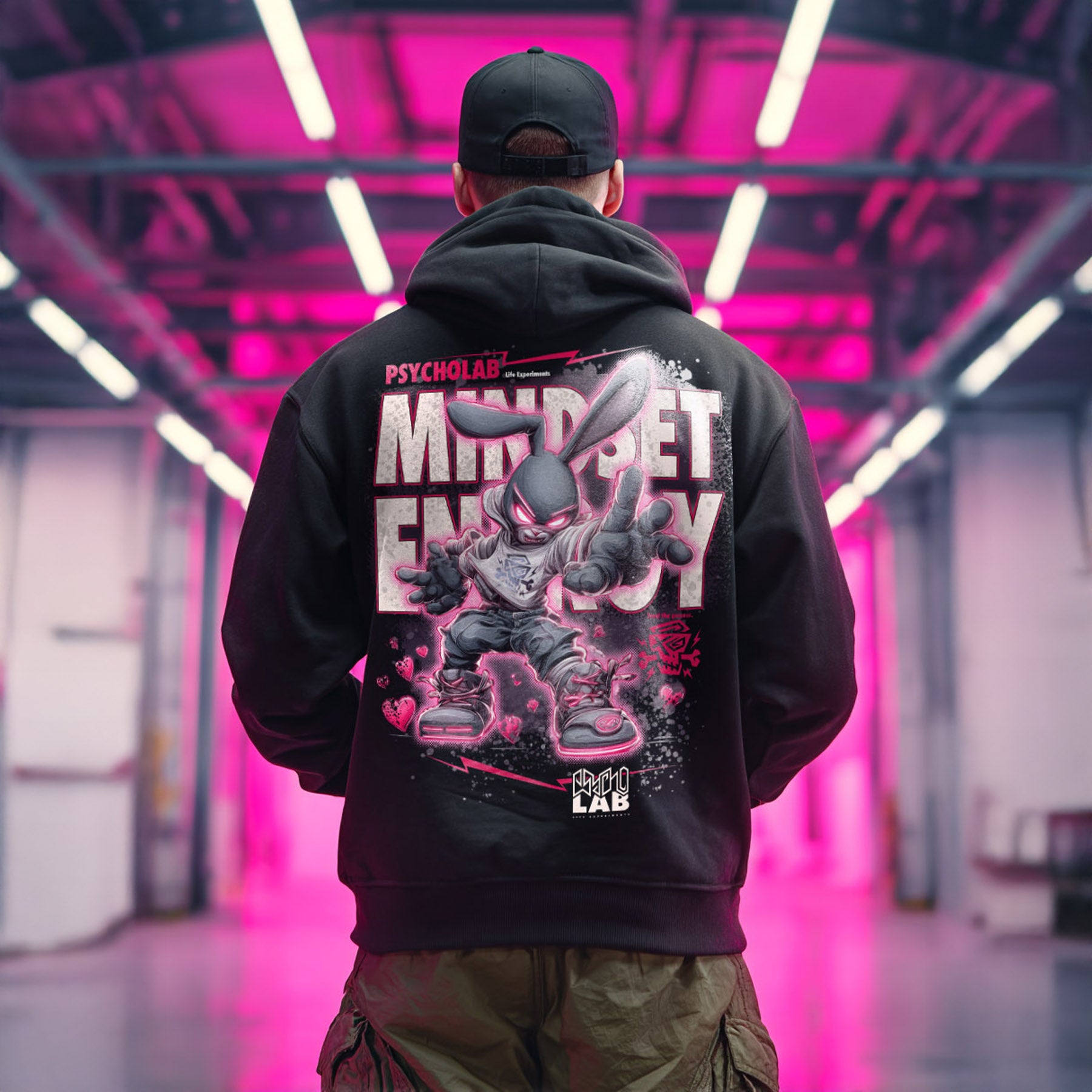 Rab Bit Hoodie Black – Graffiti Streetwear mit Mindset Energy