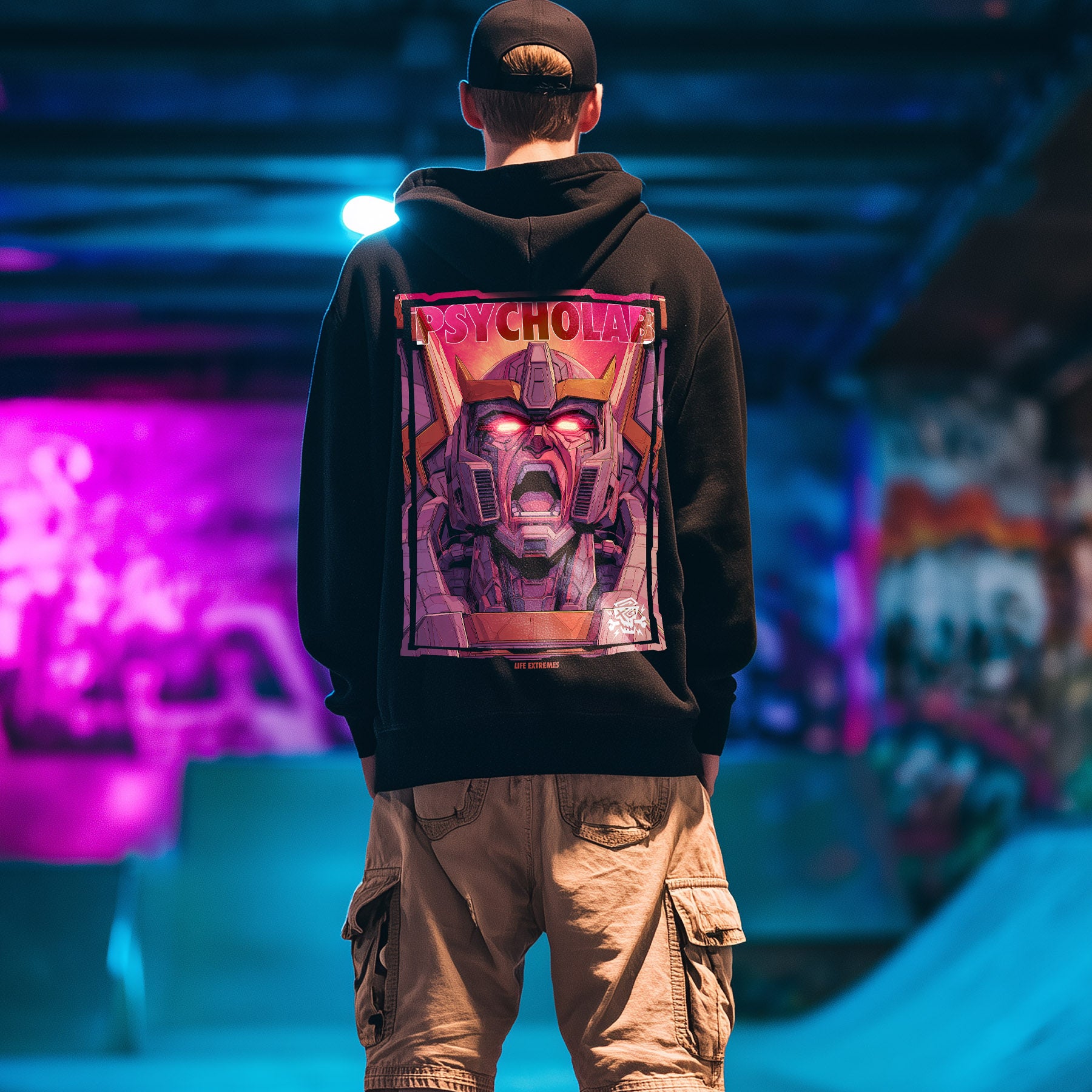 Screaming Robot Hoodie Black – Limitierte Cyberpunk Streetwear